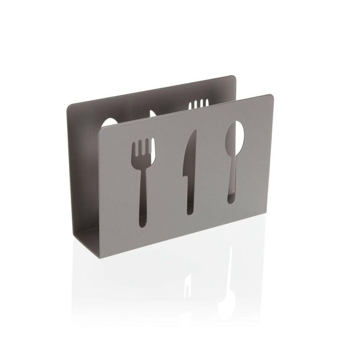 Servilletero Cubiertos Metálico Gris Versa 4.5x10x15 cm (2 Unidades) Servilletero Cubiertos Metálico Gris Versa 4.5x10x15 cm (2 Unidades)