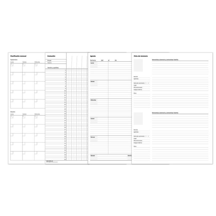 Cuaderno Triplex Additio Plan De Curso Evaluacion Agenda Plan Semanal Y Tutorias Fundas Transparentes 22,5x31 cm 4