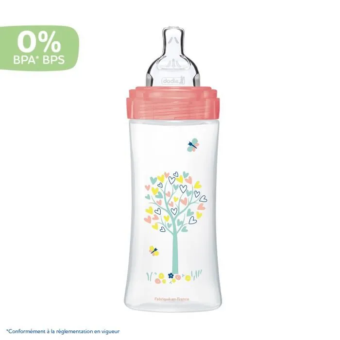 Dodie Sensation + Botella 330ml Biberón Anticolico con Tetina Plana que imita la forma del pecho para Lactancia Mixta 1