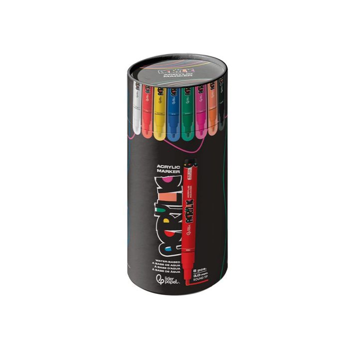 Rotulador Liderpapel Acrylic Base Agua Todo Tipo De Superficie Punta Redonda 3 mm Caja De 8 Unidades Colores 1 Rotulador Liderpapel Acrylic Base Agua Todo Tipo De Superficie Punta Redonda 3 mm Caja De 8 Unidades Colores 1