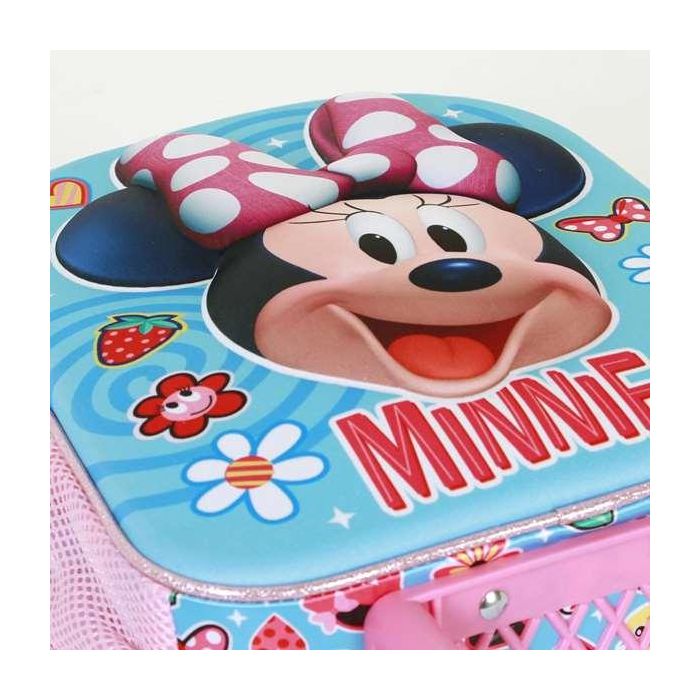 Mochila 3D con Ruedas Pequeña Happiness Disney Minnie Mouse Azul 3 Mochila 3D con Ruedas Pequeña Happiness Disney Minnie Mouse Azul 3