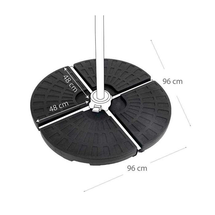 Soporte parasol 4 piezas de plástico 52/66 kg 48x48x7.5cm 3 Soporte parasol 4 piezas de plástico 52/66 kg 48x48x7.5cm 3