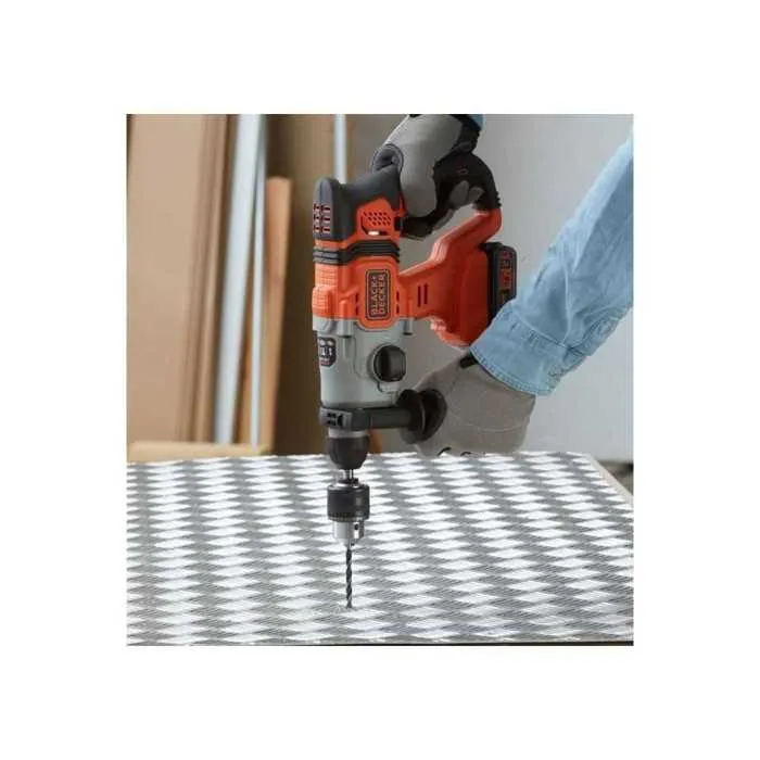 BLACK&DECKER Taladro Percutor Inalámbrico BCD900B-XJ 18 V con Broca para Hormigón de 6 mm 4 BLACK&DECKER Taladro Percutor Inalámbrico BCD900B-XJ 18 V con Broca para Hormigón de 6 mm 4