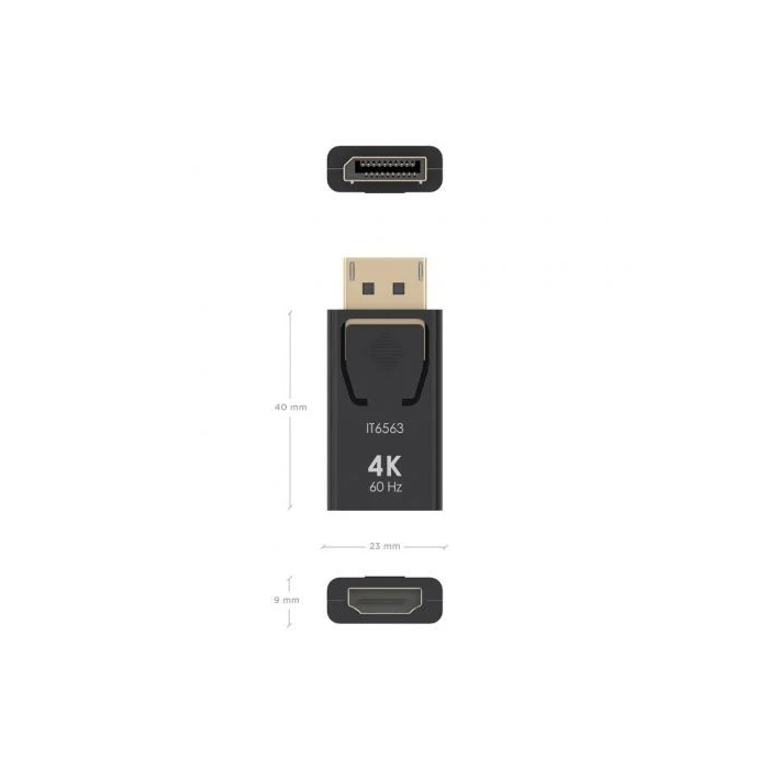 AISENS - CONVERSOR DISPLAYPORT A HDMI 4K@60HZ, DP/M-HDMI/H, NEGRO 2