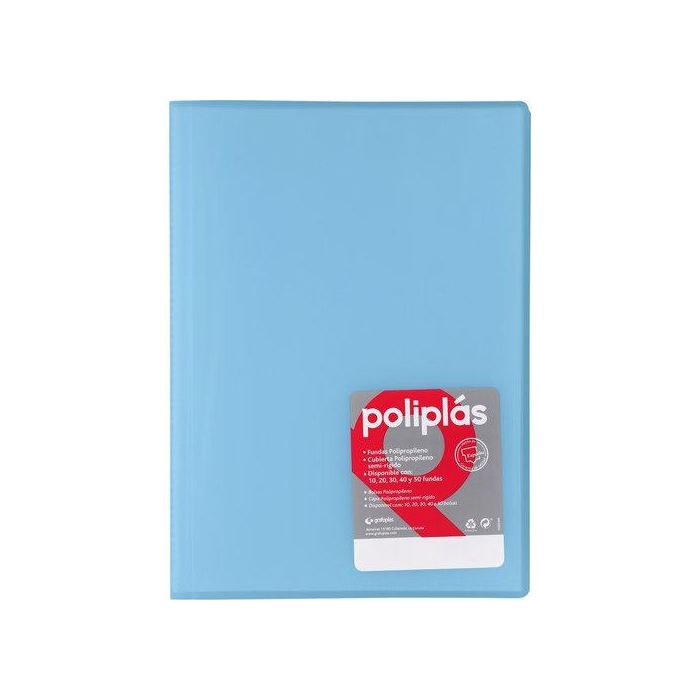 Carpeta Fundas (Tarifario) Grafoplas Pp Flexible Poliplas Trans. Fº 40 F. Azul Soft (Set de 5) Carpeta Fundas (Tarifario) Grafoplas Pp Flexible Poliplas Trans. Fº 40 F. Azul Soft (Set de 5)