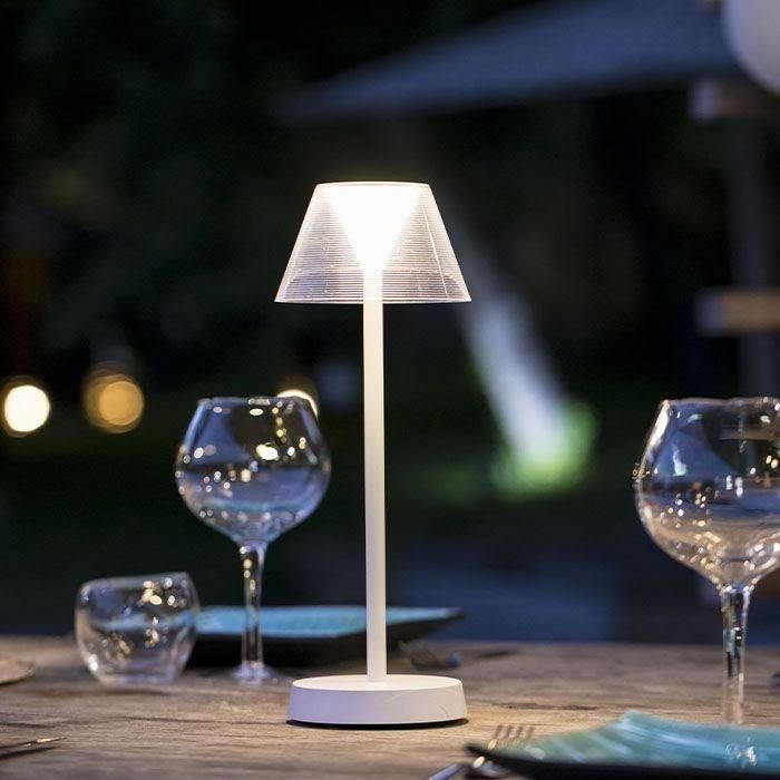 Lámpara de mesa inalámbrica - LUMISKY - BEVERLY WHITE - H34 cm - LED blanco cálido 1