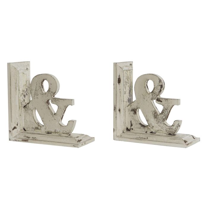 DKD Home Decor Sujetalibros Blanco 12 x 26 x 26 cm Set de 2 1 DKD Home Decor Sujetalibros Blanco 12 x 26 x 26 cm Set de 2 1