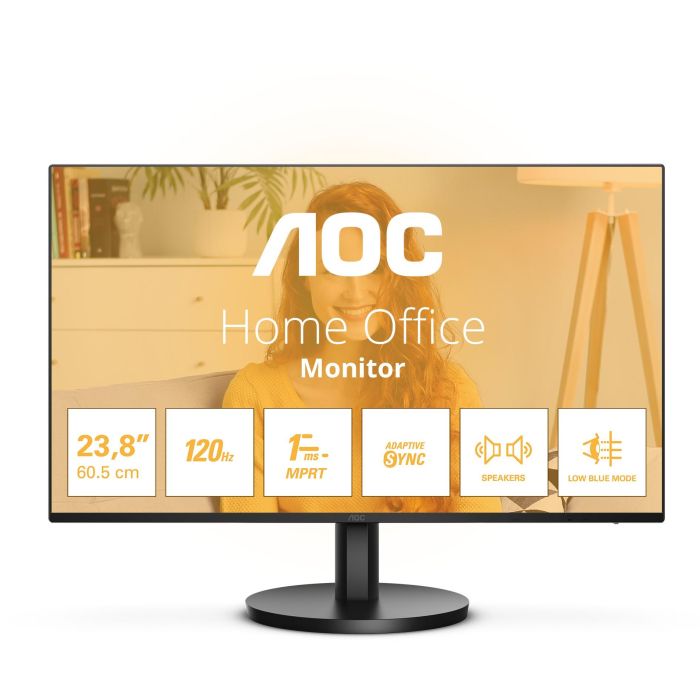 AOC 24B3QA2 Monitor IPS Full HD 23.8" (60.5cm) 120Hz HDMI DP Altavoces Luz Azul Baja Negro