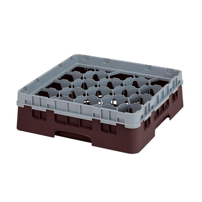 CAMBRO - 20S318-167 - Cesta de lavado 20 comp. 1 altura - 11,8 cm Ø máx. - alt. máx. 9,4 cm - 50 x 50 x 14,3 cm - Castaño