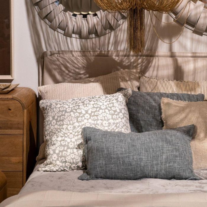 Cojín Azul Viscosa / Poliéster 50 X 30 cm