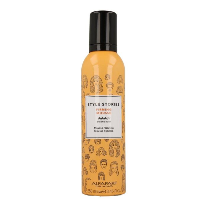 Alfaparf Style Stories Mousse Firming 250 ml - Mousse fijador para cabello rizado y peinados construidos