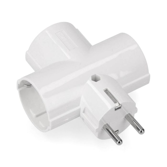 Edm Clavija triple de baquelita schuko t/tl 16A 250V blanca, potencia máxima 3680W 0 Edm Clavija triple de baquelita schuko t/tl 16A 250V blanca, potencia máxima 3680W 0