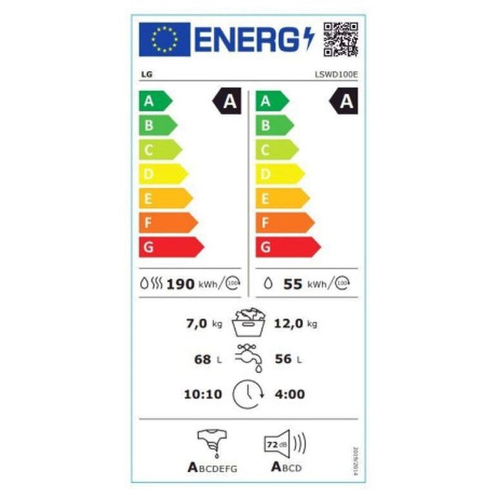 Lavadora - Secadora LG LSWD100E 1600 rpm 12kg / 7kg 1 Lavadora - Secadora LG LSWD100E 1600 rpm 12kg / 7kg 1