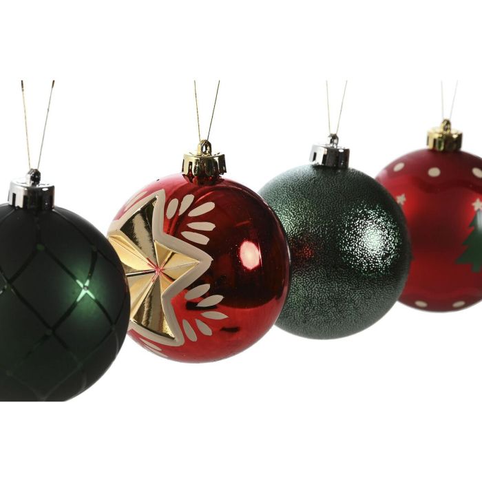 Bola Decoracion Navidad Tradicional DKD Home Decor Rojo Dorado 8 x 32.5 x 32.5 cm Set de 16 2