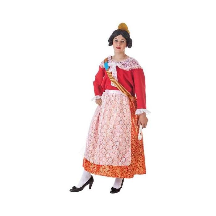 Disfraz adulto fallera mayor oro-rojo talla l Disfraz adulto fallera mayor oro-rojo talla l