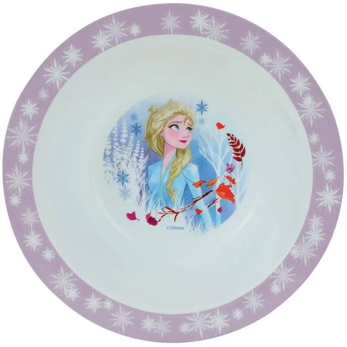 Fun House Disney Frozen Set de Vajilla 006379 - Plato Hondo, Plato Llano, Taza, Botella y Vaso con Pajita 2