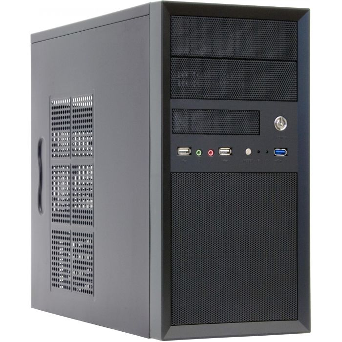 Chieftec CT-01B-OP Mini Torre PC Negro micro ATX para Hogar/Oficina con USB 3.2 Gen 1 y audio