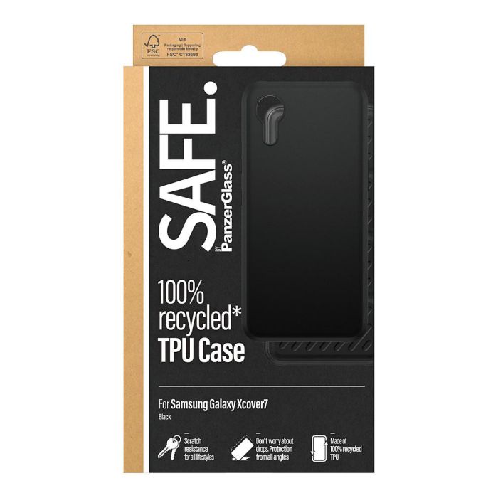 PanzerGlass SAFE. Funda TPU Protectora Samsung Galaxy XCover 7 - Resistente a Golpes, Negro - 100% TPU Reciclado 2