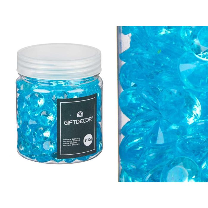 Bote Diamante 150g Med, Surtido Colores Azul, Morado, Rosa, Verde - Giftdecor 6.5x8x6.5cm (32 Unidades) 3