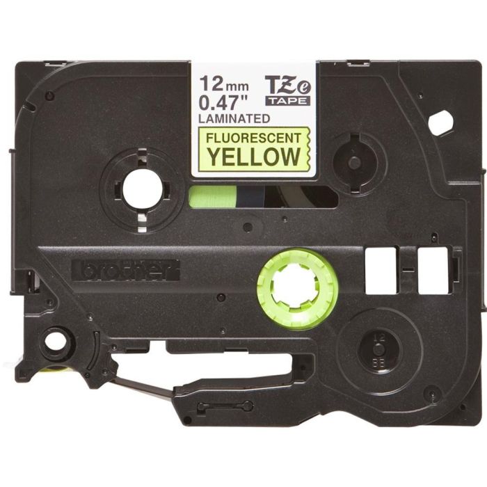 BROTHER Cinta laminada Amarillo fluorescente / negro 12mm