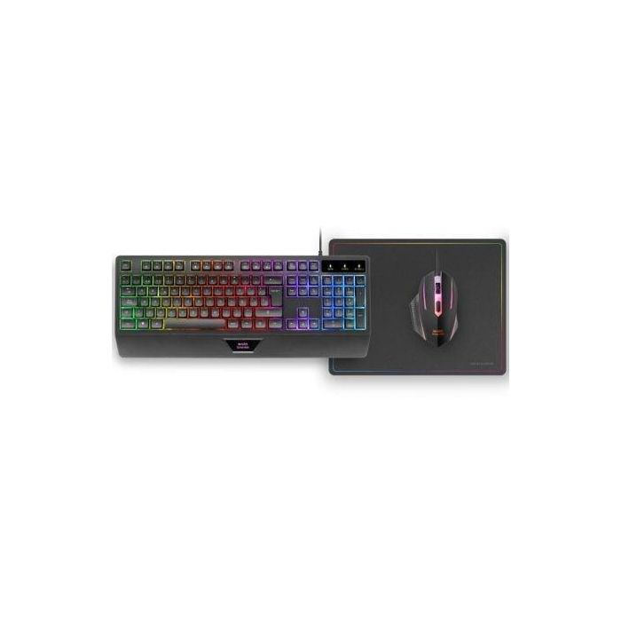 Mars Gaming MCP124 Pack Gaming 3 en 1 - Teclado H-Mech Ergonómico, Ratón Óptico RGB 3200 DPI, Alfombrilla Nanotextil - Negro, Multiplataforma 0 Mars Gaming MCP124 Pack Gaming 3 en 1 - Teclado H-Mech Ergonómico, Ratón Óptico RGB 3200 DPI, Alfombrilla Nanotextil - Negro, Multiplataforma 0