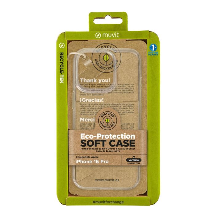 Muvit Funda Recycletek para Apple iPhone 16 - Fabricada 100% con Materiales Reciclados, Sostenible y Ecológica 5