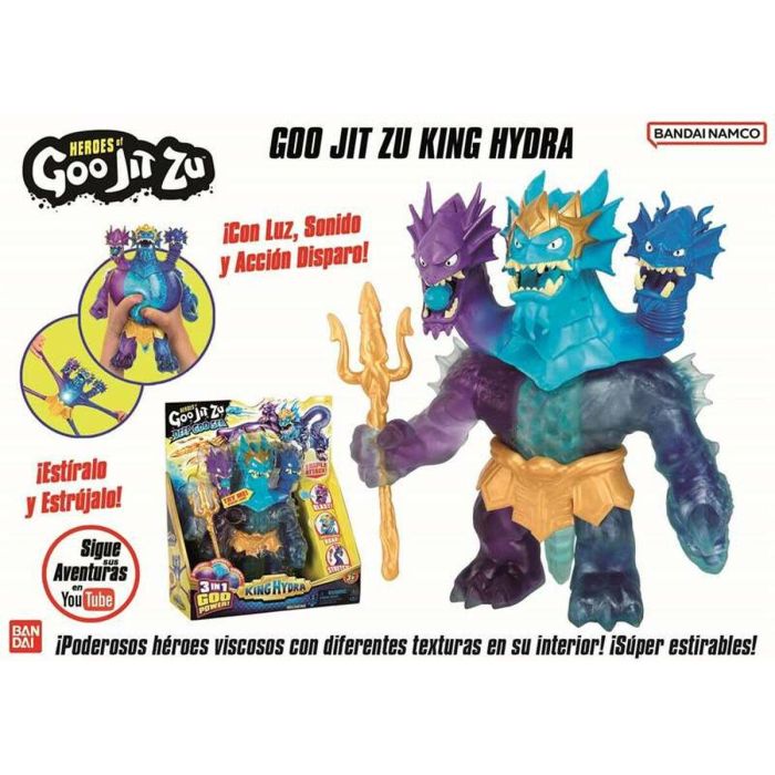 Bandai Figura de Acción Heroes Goo Jit Zu King Hydra con Luz y Sonido de 25 cm | Edad Recomendada 4+ años | Pilas LR44 Incluidas 1 Bandai Figura de Acción Heroes Goo Jit Zu King Hydra con Luz y Sonido de 25 cm | Edad Recomendada 4+ años | Pilas LR44 Incluidas 1