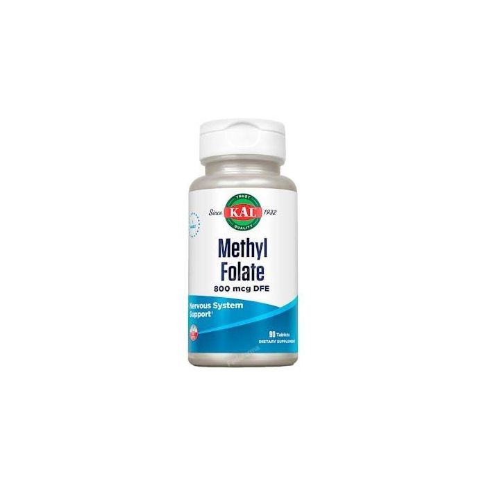 KAL Methyl Folate 800 Mcg, L-5-Metiltetrahidrofolato, 90 comprimidos sublinguales