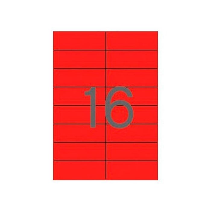 Apli Etiquetas Adhesivas 105x37 mm Inkjet-Láser C-Rectos 16 X 20H Rojo Fluorescente Apli Etiquetas Adhesivas 105x37 mm Inkjet-Láser C-Rectos 16 X 20H Rojo Fluorescente