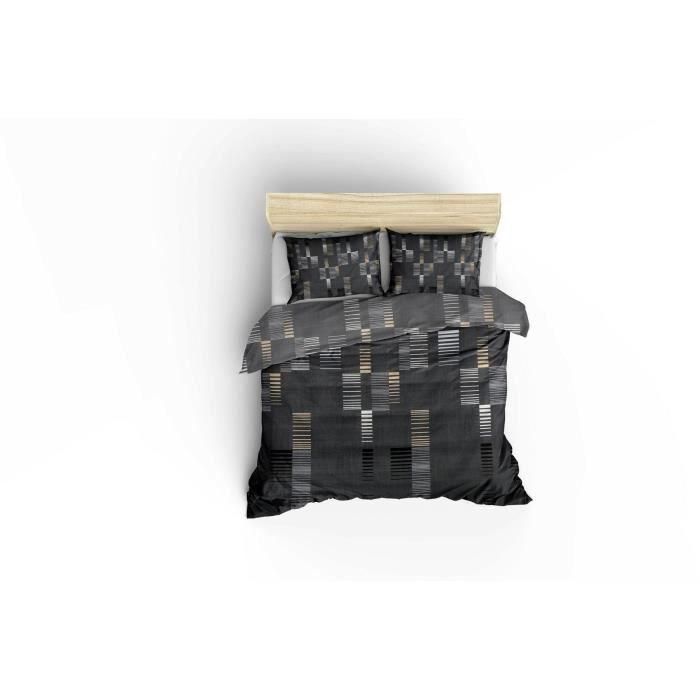 Juego de Cama 220x240 cm con 2 Fundas de Almohada 60x60 cm Antracita - 65% Algodón, 35% Poliéster MEN8681181861240 1