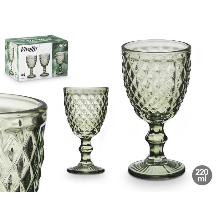 Copa Diamante Verde 220 Ml Vivalto 8X15CM (24 Unidades) 0 Copa Diamante Verde 220 Ml Vivalto 8X15CM (24 Unidades) 0
