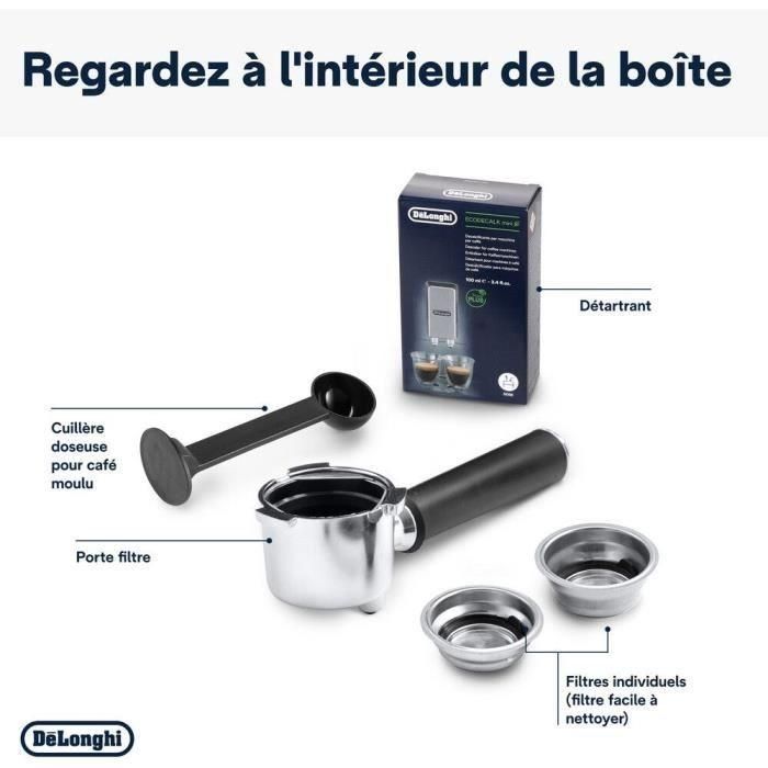 Delonghi EC 685.BK Cafetera espresso Dedica Style, 15 bares, 1L, para café molido y vainas ESE, sistema Capuccino, programable, Negro 5