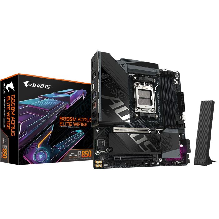 Gigabyte GA-B850M A ELT WF6E Placa base AMD B850M Socket AM5 para Ryzen 7000/8000/9000 series, DDR5, WiFi 6E, LAN 2.5 GbE 0 Gigabyte GA-B850M A ELT WF6E Placa base AMD B850M Socket AM5 para Ryzen 7000/8000/9000 series, DDR5, WiFi 6E, LAN 2.5 GbE 0