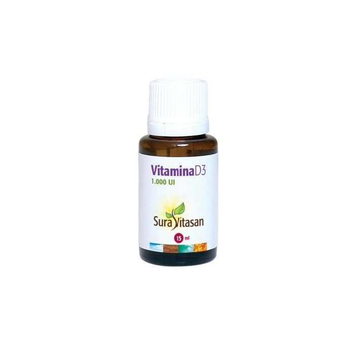 SURA VITASAN Vitamina D3 Líquida 1.000 UI 15ml - Apoya Huesos, Dientes y Sistema Inmunitario - Colecalciferol