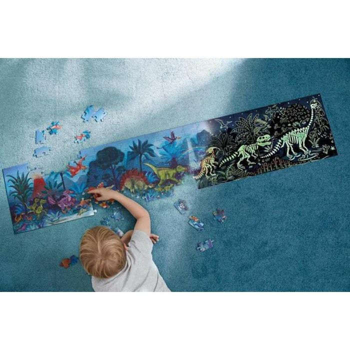 Hape Puzzle de Dinosaurios de 1.5 metros de largo con 200 piezas, esqueletos brillan en la oscuridad y 10 cartas de datos para +6 años 3 Hape Puzzle de Dinosaurios de 1.5 metros de largo con 200 piezas, esqueletos brillan en la oscuridad y 10 cartas de datos para +6 años 3