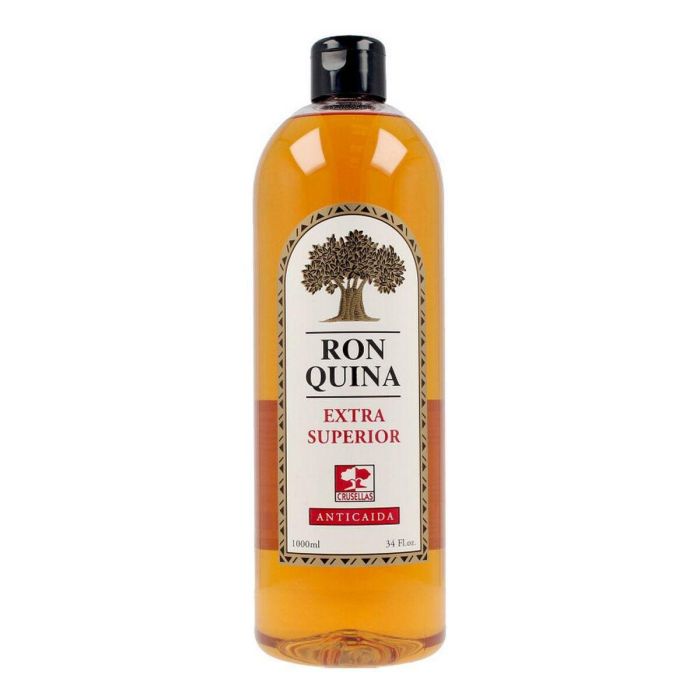 Crusellas Ron Quina Superior Loción Capilar Tratamiento Anticaída, Anticaspa, Brillo y Elasticidad con Extracto de Quina 1000 ml