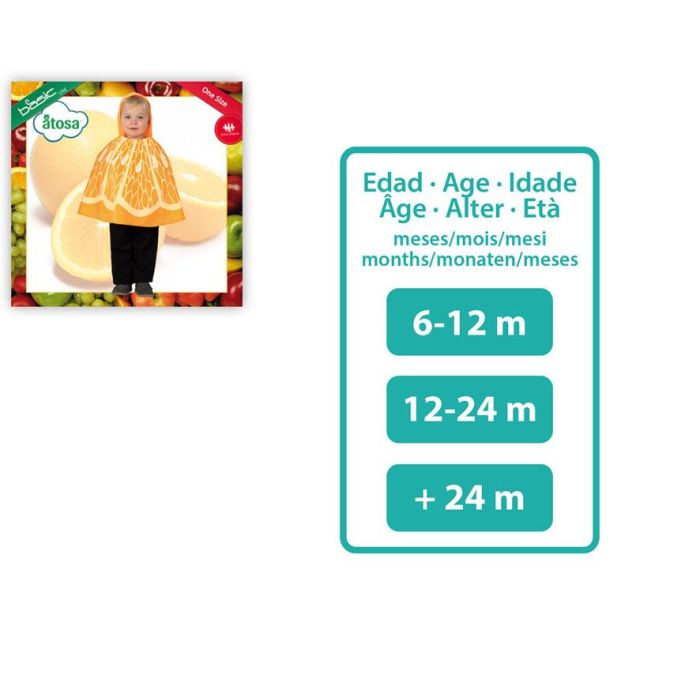 Disfraz Naranja Bebé Unisex Talla Única Frutas y Vegetales Carnaval