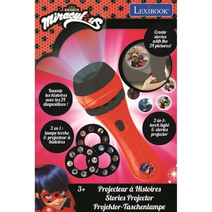Lexibook Proyector de Cuentos Linterna Miraculous con Personajes Ladybug y Cat Noir - 24 Imágenes Lexibook Proyector de Cuentos Linterna Miraculous con Personajes Ladybug y Cat Noir - 24 Imágenes