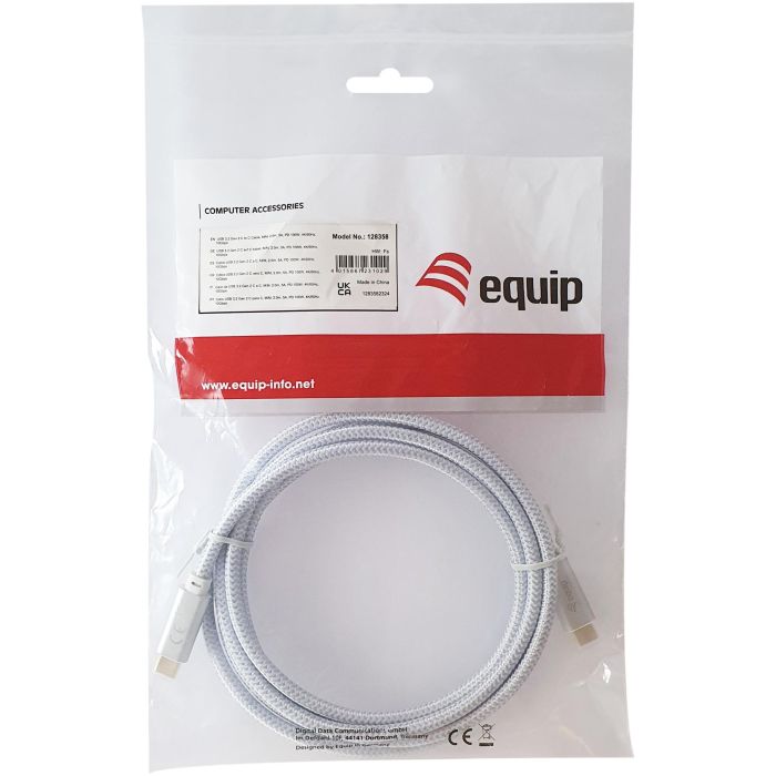 Equip Kabel USB-C 3.2 -> C St/St 3.00m 5A 4K/60Hz ws 4 Equip Kabel USB-C 3.2 -> C St/St 3.00m 5A 4K/60Hz ws 4