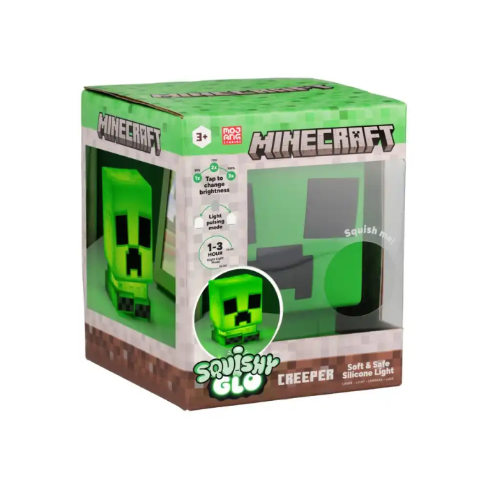 Wondee Lampara Creeper de Silicona Minecraft Luz Nocturna Pixelada 9
