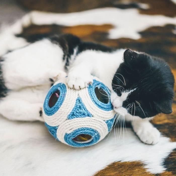 AIMÉ AIM3281014041327 Rascador XXL para Gatos, Bola Azul, con 1 Bola Adicional de 11,5 cm 3