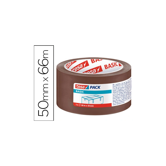 Tesa Cinta Adhesiva Marron Basic 66 mt x 50 mm para Embalaje 0 Tesa Cinta Adhesiva Marron Basic 66 mt x 50 mm para Embalaje 0
