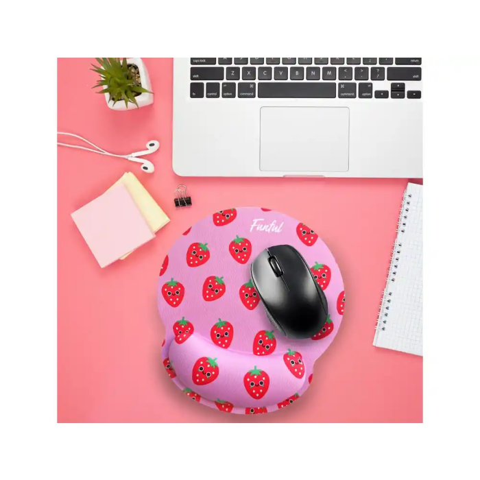 Wondee Alfombrilla de Ratón Ergonómica de Gel Antideslizante Fresa 250x230 mm 4