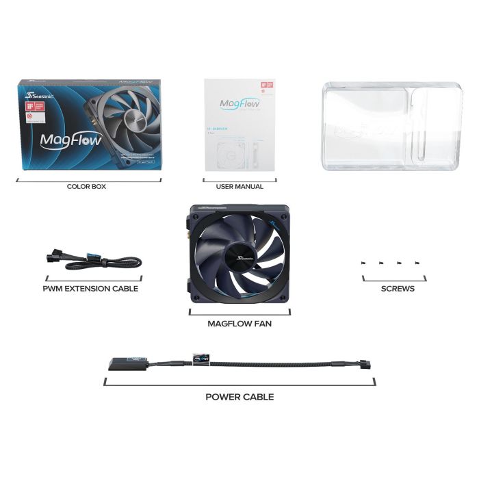 Seasonic MagFlow 1225PWM - 120mm Ventilador PWM (1 Unidad) Negro 8