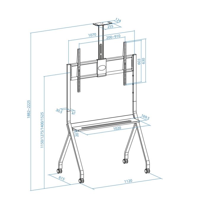 Soporte de Suelo con Ruedas TooQ FS20208M-B para TV de 55-100"/ hasta 120kg 8