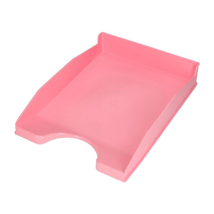 Bandeja Sobremesa Plastico Q-Connect Rosa Pastel Opaco 240x70x340 mm