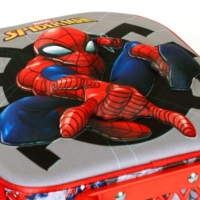Marvel Spiderman Mochila 3D con Ruedas para Niños Gris 4