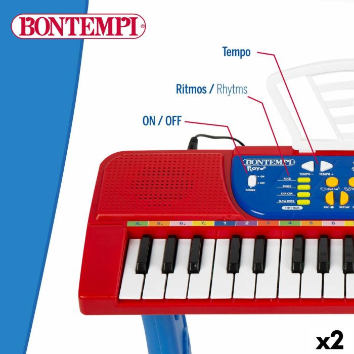 Teclado 37 Teclas Bontempi 43 x 56 x 23 cm (2 Unidades) 18 Teclado 37 Teclas Bontempi 43 x 56 x 23 cm (2 Unidades) 18