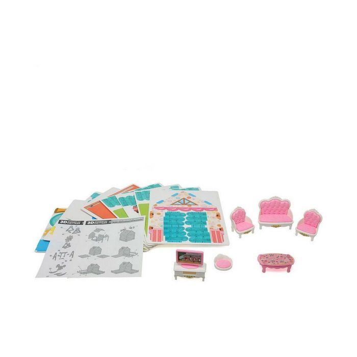 Casa Madera Y Mobiliario Puzzle 27x20 cm 1 Set Casa Madera Y Mobiliario Puzzle 27x20 cm 1 Set