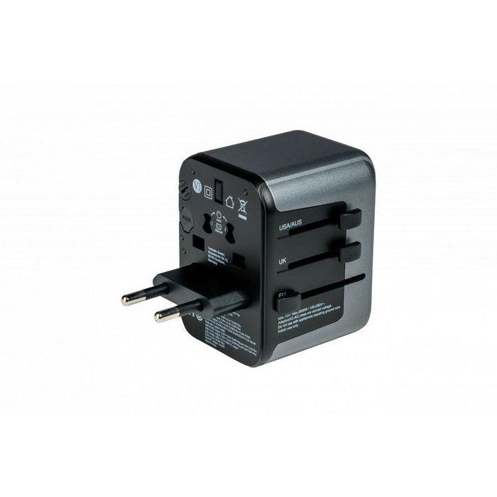 Verbatim Uta-03 Adaptador Universal De Viaje Con 1 Puerto Usb-C - 2 Puerto Usb-A - 2 Puerto Usb-C 3